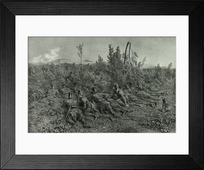 Framed Print : Trench guard, from Souvenirs d'Italie: Expédition de Rome, 1853. Creator: Auguste Raffet Framed Print : Trench guard, from Souvenirs d'Italie: Expédition de Rome, 1853. Creator: Auguste Raffet