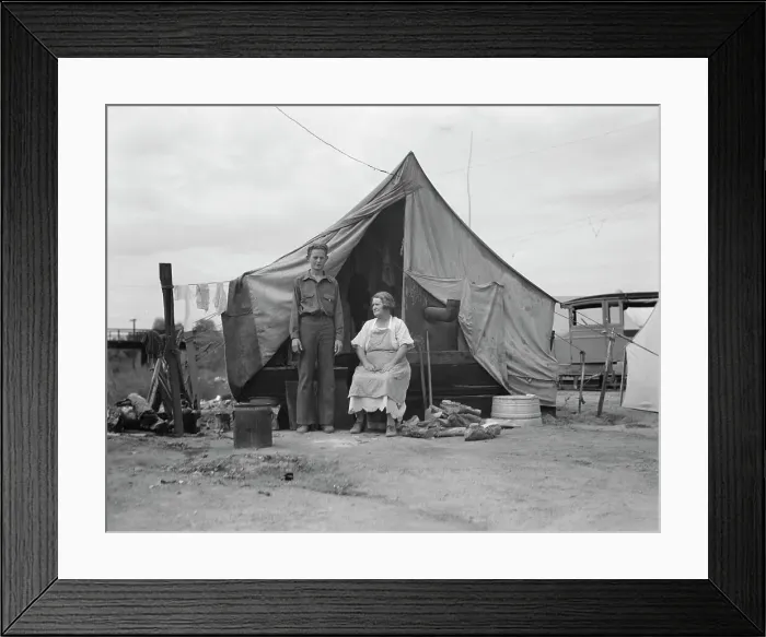 Framed Print : Part of migrant family of five encamped near Porterville, California, 1936. Creator: Dorothea Lange Framed Print : Part of migrant family of five encamped near Porterville, California, 1936. Creator: Dorothea Lange