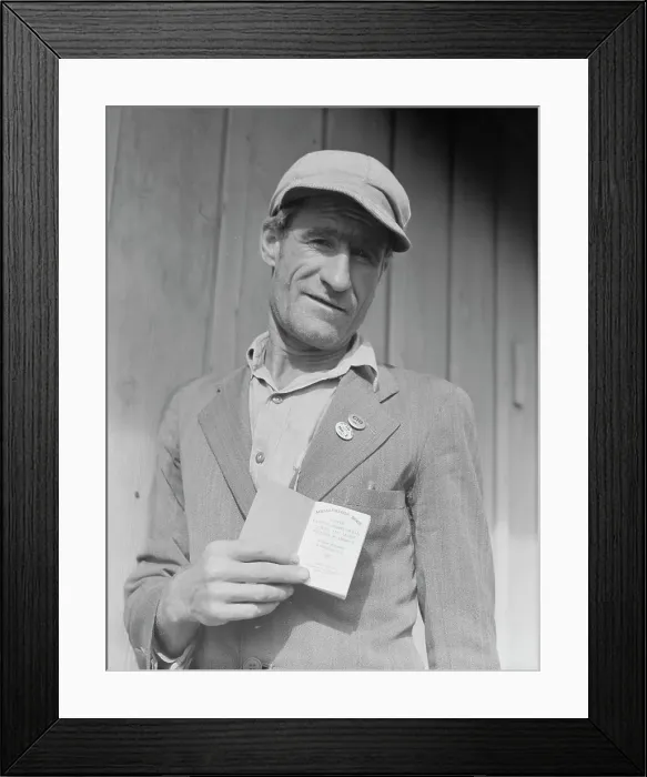 Framed Print : From Oklahoma farm (April 1938) to strike leader in California, Kern County, California, 1938. Creator: Dorothea Lange Framed Print : From Oklahoma farm (April 1938) to strike leader in California, Kern County, California, 1938. Creator: Dorothea Lange