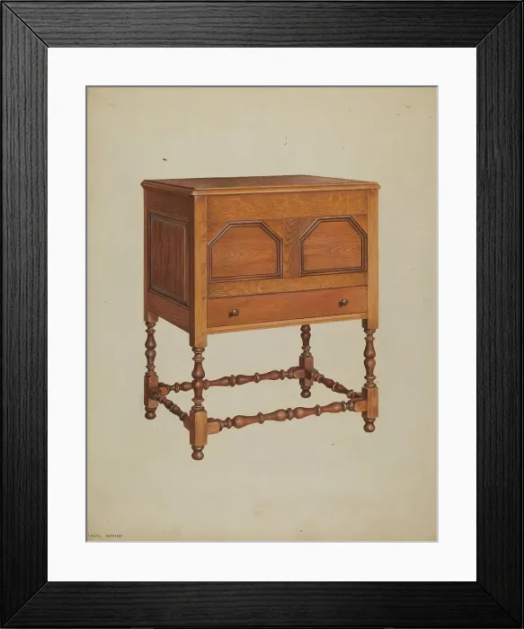Framed Print : Chest on Frame, c. 1937. Creators: Louis Annino, Francis Borelli Framed Print : Chest on Frame, c. 1937. Creators: Louis Annino, Francis Borelli