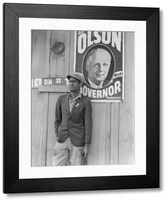 Framed Print : Migratory field worker, leader of the cotton strike of October 1938, Kern County, California, 1938. Creator: Dorothea Lange Framed Print : Migratory field worker, leader of the cotton strike of October 1938, Kern County, California, 1938. Creator: Dorothea Lange