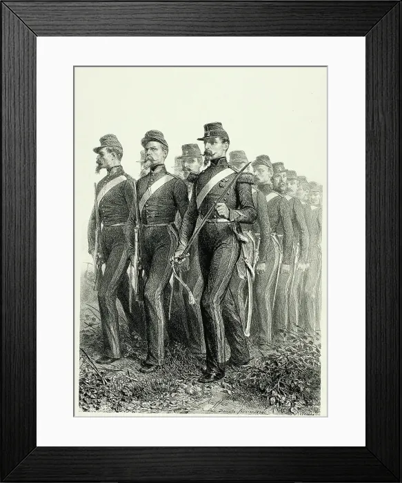 Framed Print : Artillery men, from Souvenirs d'Italie: Expédition de Rome, 1858. Creator: Auguste Raffet Framed Print : Artillery men, from Souvenirs d'Italie: Expédition de Rome, 1858. Creator: Auguste Raffet