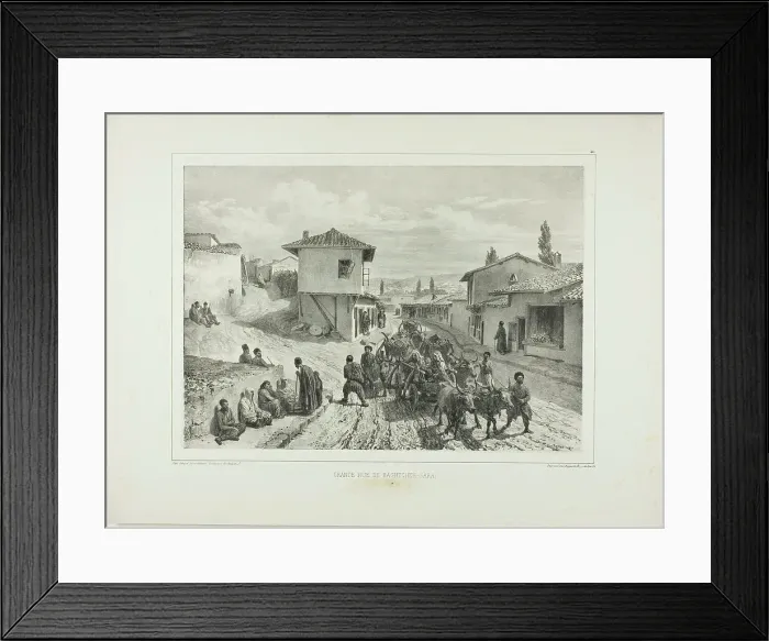 Framed Print : The Main Street of Baghtcheh-Saraï, Crimea, August 19, 1837, 1841. Creator: Auguste Raffet Framed Print : The Main Street of Baghtcheh-Saraï, Crimea, August 19, 1837, 1841. Creator: Auguste Raffet