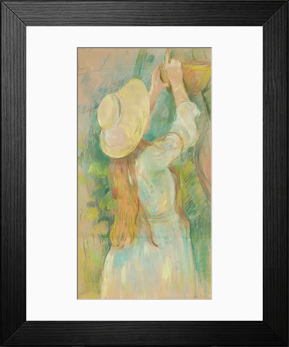 Framed Print : Young Girl Holding a Basket, 1891. Creator: Berthe Morisot Framed Print : Young Girl Holding a Basket, 1891. Creator: Berthe Morisot