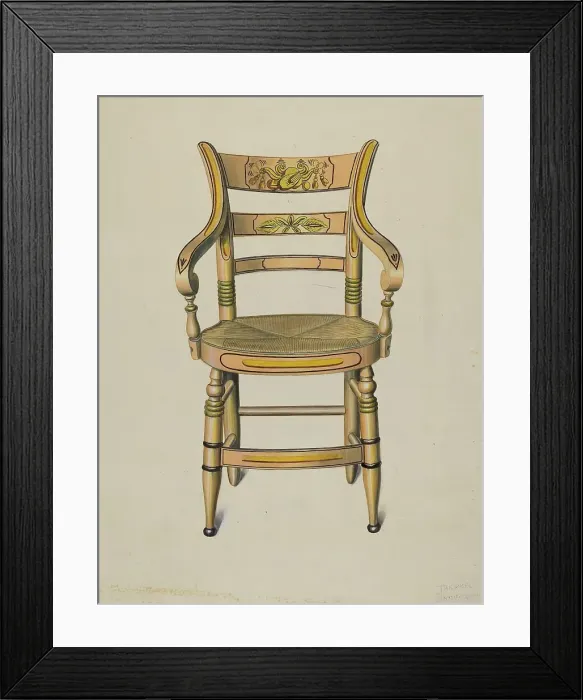 Framed Print : Hitchcock Armchair, c. 1937. Creator: Therkel Anderson Framed Print : Hitchcock Armchair, c. 1937. Creator: Therkel Anderson