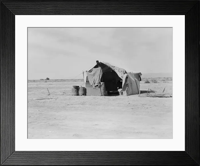 Framed Print : Tent housing a family, Imperial County, California, 1937. Creator: Dorothea Lange Framed Print : Tent housing a family, Imperial County, California, 1937. Creator: Dorothea Lange
