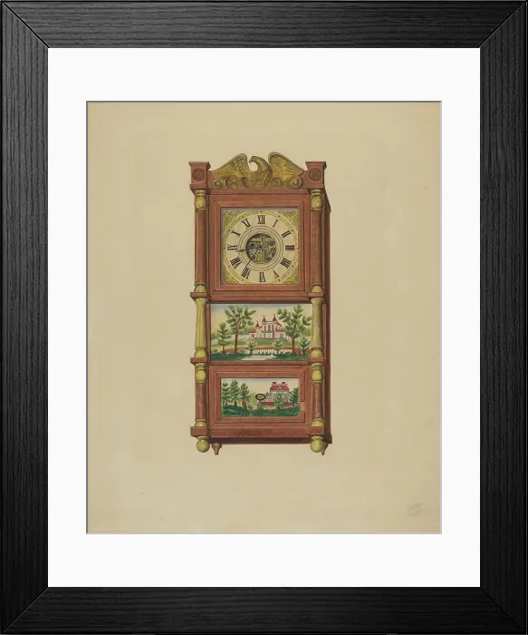 Framed Print : Shelf Clock, c. 1938. Creator: Therkel Anderson Framed Print : Shelf Clock, c. 1938. Creator: Therkel Anderson