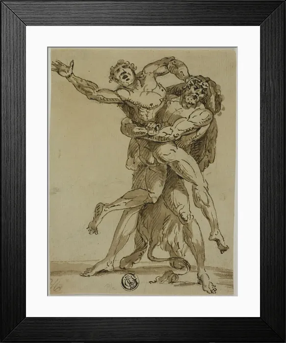Framed Print : Hercules and Antaeus, n.d. Creator: Unknown Framed Print : Hercules and Antaeus, n.d. Creator: Unknown