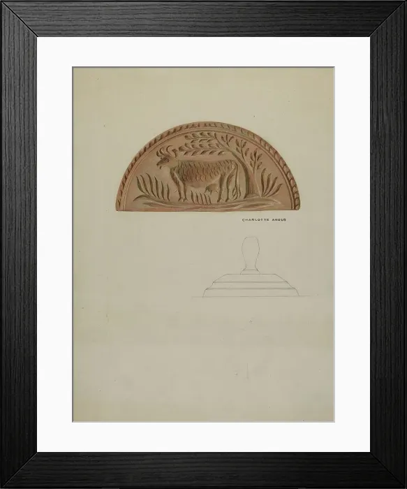 Framed Print : Pa. German Butter Mold, 1935 / 1942. Creator: Charlotte Angus Framed Print : Pa. German Butter Mold, 1935 / 1942. Creator: Charlotte Angus