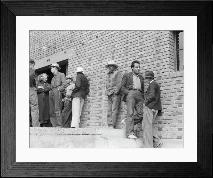 Framed Print : Mexicans, field laborers, on strike in cotton picking season, Bakersfield, California, 1938. Creator: Dorothea Lange Framed Print : Mexicans, field laborers, on strike in cotton picking season, Bakersfield, California, 1938. Creator: Dorothea Lange