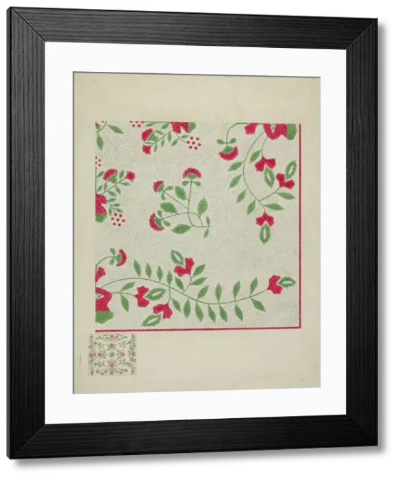 Framed Print : Quilt, c. 1936. Creator: Therkel Anderson Framed Print : Quilt, c. 1936. Creator: Therkel Anderson