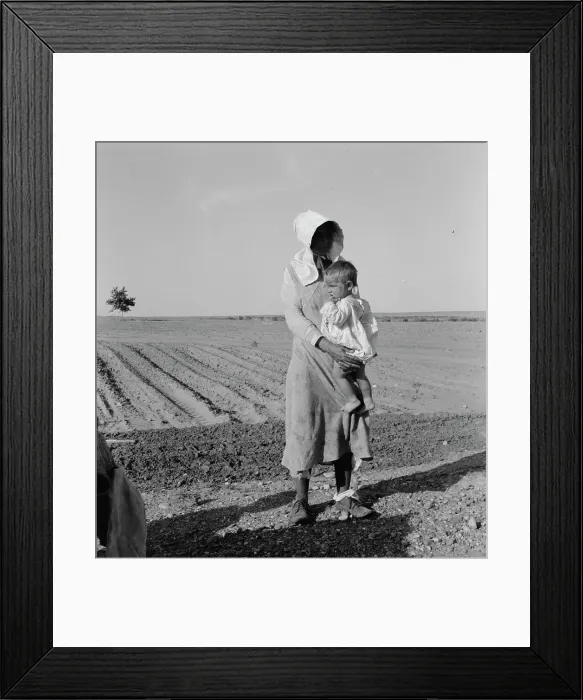 Framed Print : Mother and child of flood refugee family, near Memphis, Texas, 1937. Creator: Dorothea Lange