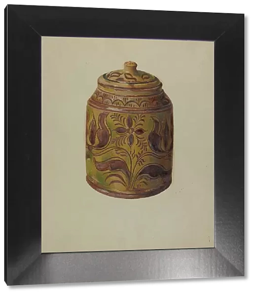 Pa. German Covered Jar, c. 1938. Creator: William L. Antrim