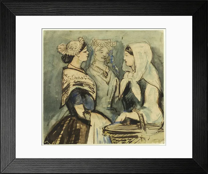 Framed Print : Three Servant Women, n.d. Creator: Constantin Guys Framed Print : Three Servant Women, n.d. Creator: Constantin Guys