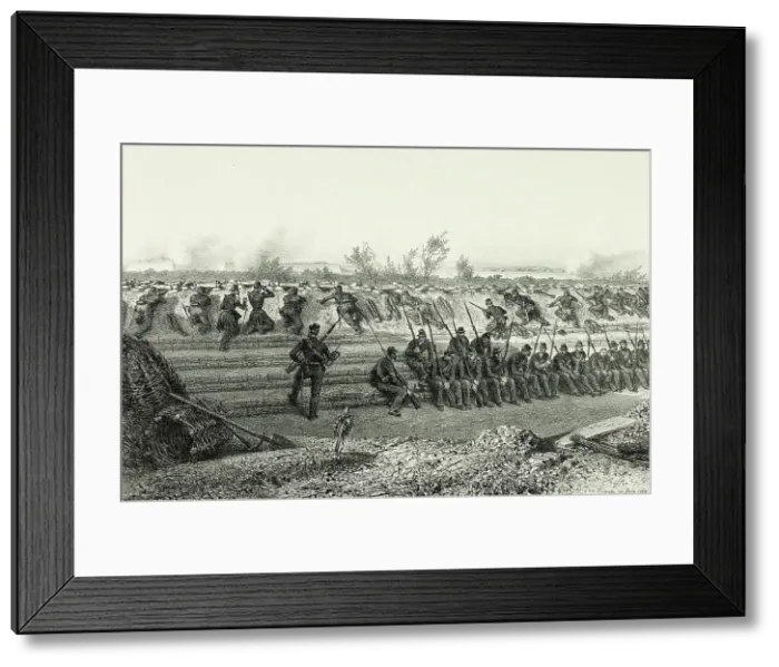 Framed Print : Light infantry ambush, from Souvenirs d'Italie: Expédition de Rome, 1858. Creator: Auguste Raffet Framed Print : Light infantry ambush, from Souvenirs d'Italie: Expédition de Rome, 1858. Creator: Auguste Raffet