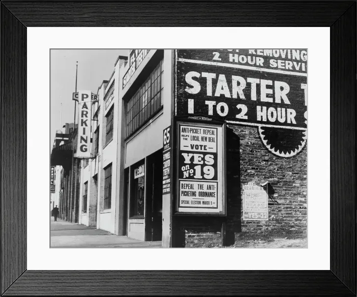 Framed Print : A political problem before the voters of San Francisco, California, 1937. Creator: Dorothea Lange Framed Print : A political problem before the voters of San Francisco, California, 1937. Creator: Dorothea Lange