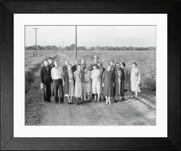 Framed Print : Ten families established by the FSA on the Mineral King Cooperative Farm, Tulare County, CA, 1938. Creator: Dorothea Lange Framed Print : Ten families established by the FSA on the Mineral King Cooperative Farm, Tulare County, CA, 1938. Creator: Dorothea Lange