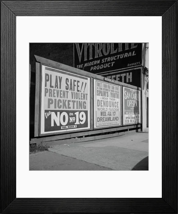 Framed Print : Signboards in San Francisco, California, 1937. Creator: Dorothea Lange Framed Print : Signboards in San Francisco, California, 1937. Creator: Dorothea Lange