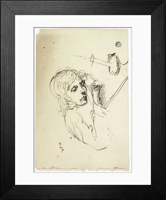 Framed Print : Boy Asleep by Candle, n.d. Creator: Unknown Framed Print : Boy Asleep by Candle, n.d. Creator: Unknown