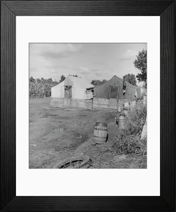 Framed Print : Living conditions of the migrant agricultural workers...Tulare County, 1938. Creator: Dorothea Lange Framed Print : Living conditions of the migrant agricultural workers...Tulare County, 1938. Creator: Dorothea Lange