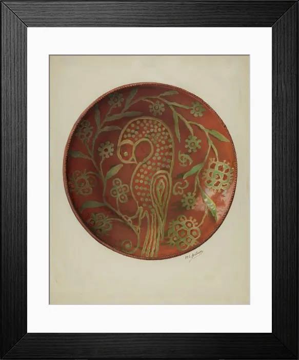Framed Print : Pa. German Pie Dish, c. 1936. Creator: William L. Antrim
