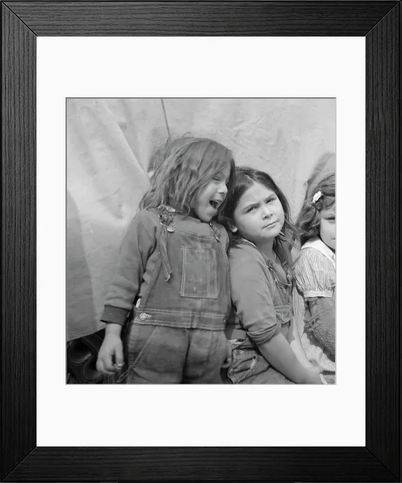 Framed Print : Children of migratory carrot pullers, Mexicans, Imperial Valley, California, 1937. Creator: Dorothea Lange