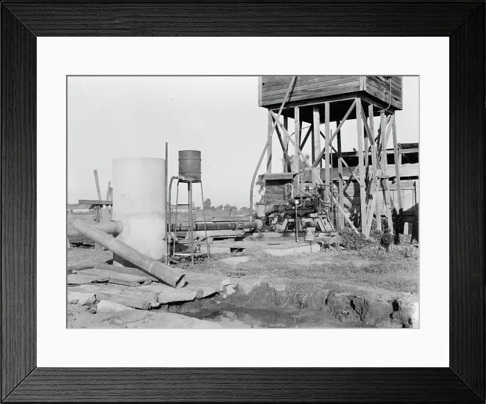 Framed Print : Pumping plant for irrigation powered by a natural gas engine, Tulare County, California, 1938. Creator: Dorothea Lange Framed Print : Pumping plant for irrigation powered by a natural gas engine, Tulare County, California, 1938. Creator: Dorothea Lange