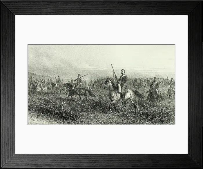 Framed Print : Reconnaisance, from Souvenirs d'Italie: Expédition de Rome, 1858. Creator: Auguste Raffet Framed Print : Reconnaisance, from Souvenirs d'Italie: Expédition de Rome, 1858. Creator: Auguste Raffet