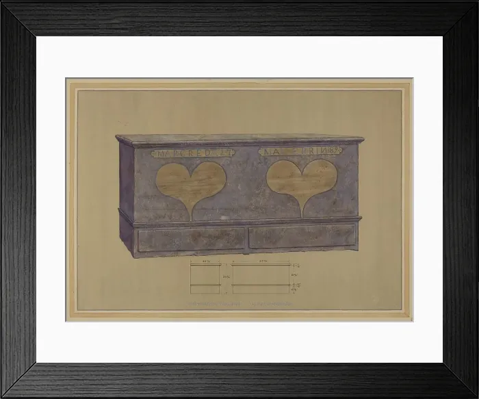 Framed Print : Pa. German Chest, c. 1936. Creator: Elmer G Anderson Framed Print : Pa. German Chest, c. 1936. Creator: Elmer G Anderson