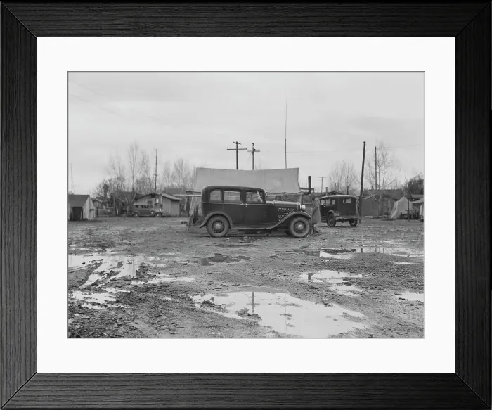 Framed Print : Citrus workers in winter quarters, Strathmore, California, 1939. Creator: Dorothea Lange Framed Print : Citrus workers in winter quarters, Strathmore, California, 1939. Creator: Dorothea Lange