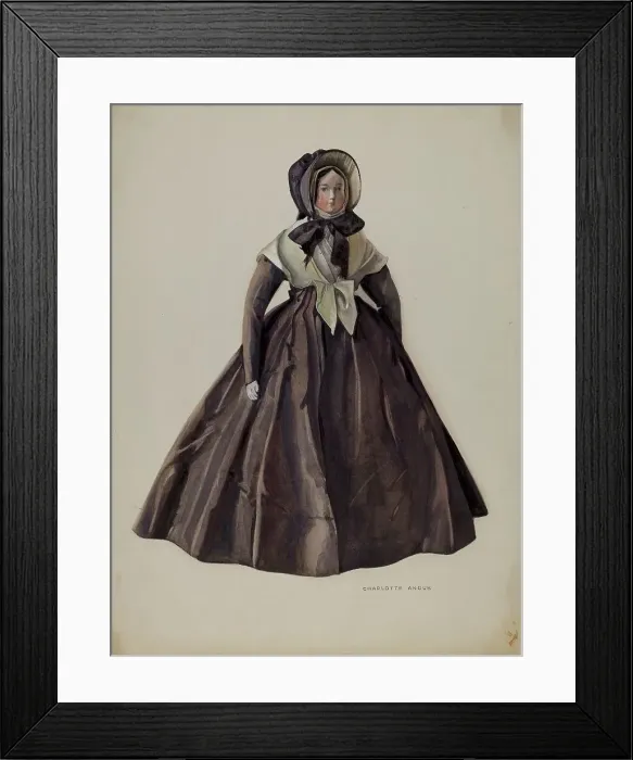 Framed Print : Quaker Costume Doll, 1935 / 1942. Creator: Charlotte Angus Framed Print : Quaker Costume Doll, 1935 / 1942. Creator: Charlotte Angus