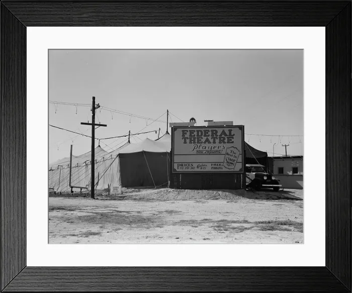 Framed Print : The new theatre, a government-sponsored revival, San Bernardino, California, 1937. Creator: Dorothea Lange Framed Print : The new theatre, a government-sponsored revival, San Bernardino, California, 1937. Creator: Dorothea Lange