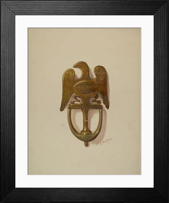 Framed Print : Door Knocker, c. 1936. Creator: William L. Antrim Framed Print : Door Knocker, c. 1936. Creator: William L. Antrim