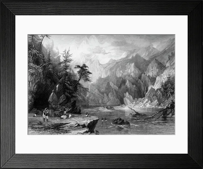 Framed Print : Gungootree, the Sacred Source of the Ganges, 1845. Creator: Unknown Framed Print : Gungootree, the Sacred Source of the Ganges, 1845. Creator: Unknown