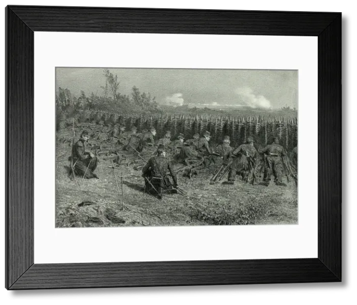 Framed Print : Travelling sappers, from Souvenirs d'Italie: Expédition de Rome, 1853. Creator: Auguste Raffet Framed Print : Travelling sappers, from Souvenirs d'Italie: Expédition de Rome, 1853. Creator: Auguste Raffet
