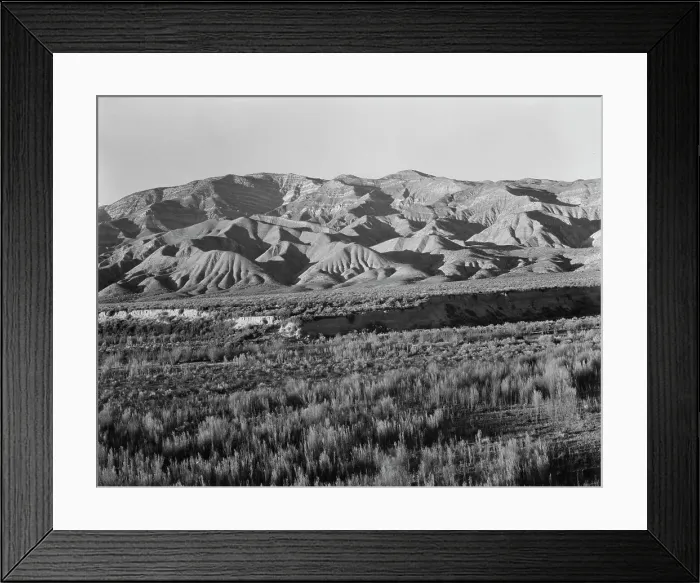 Framed Print : California desert mountains, San Luis Obispo County, 1937. Creator: Dorothea Lange Framed Print : California desert mountains, San Luis Obispo County, 1937. Creator: Dorothea Lange