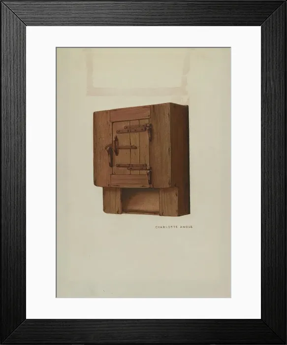 Framed Print : Pa. German Wall Corner Cupboard, c. 1938. Creator: Charlotte Angus Framed Print : Pa. German Wall Corner Cupboard, c. 1938. Creator: Charlotte Angus