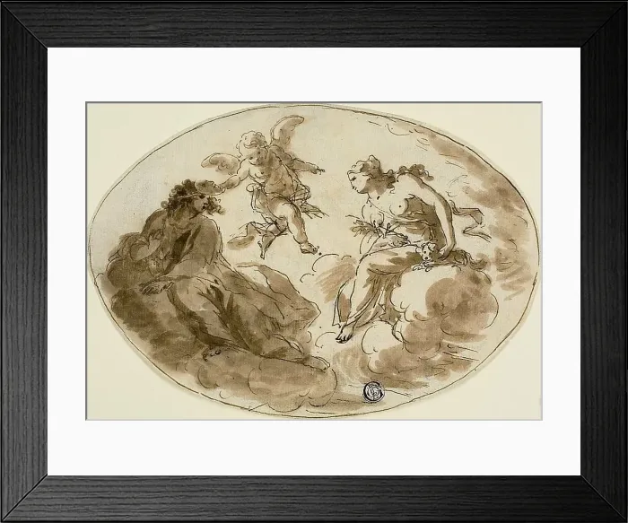 Framed Print : Allegory with Masked Figure, n.d. Creator: Unknown Framed Print : Allegory with Masked Figure, n.d. Creator: Unknown