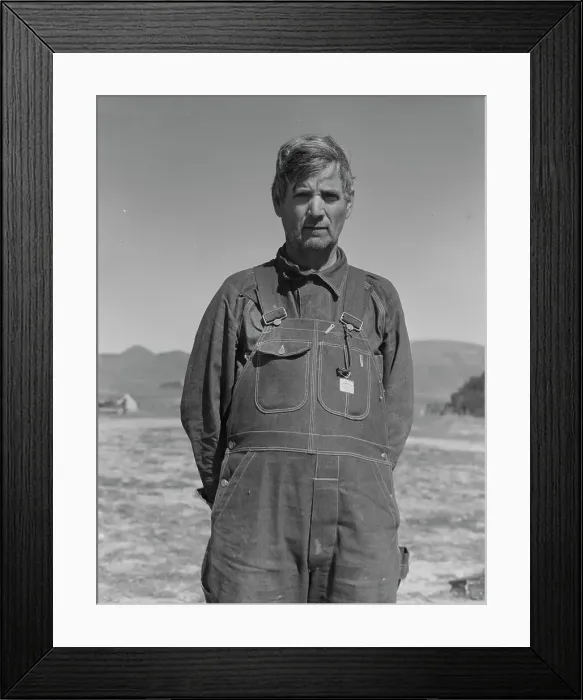 Framed Print : Former tenant farmer from Texas now working in California as a pea picker, Nipomo, California, 1937. Creator: Dorothea Lange Framed Print : Former tenant farmer from Texas now working in California as a pea picker, Nipomo, California, 1937. Creator: Dorothea Lange