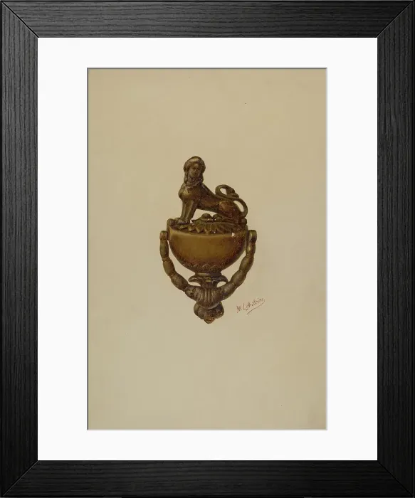 Framed Print : Door Knocker, c. 1937. Creator: William L. Antrim Framed Print : Door Knocker, c. 1937. Creator: William L. Antrim
