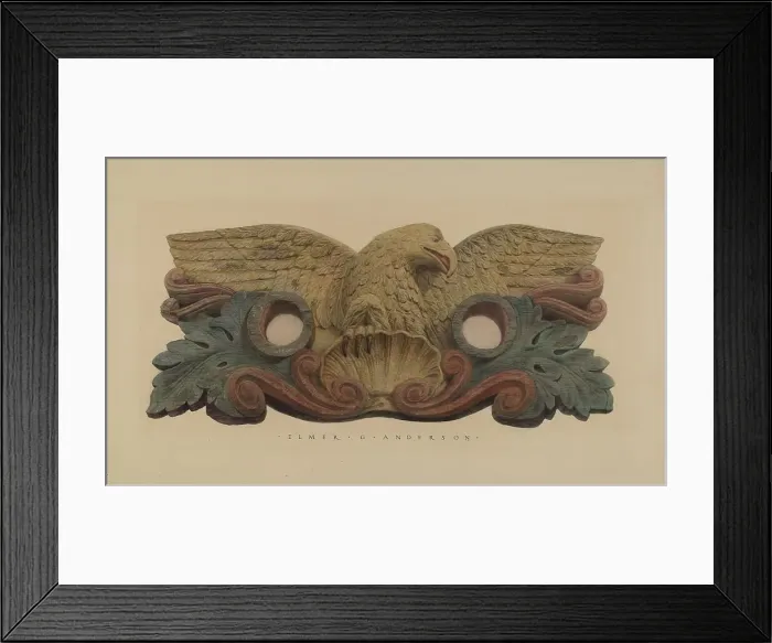 Framed Print : Hoseholder with Fire Company Insignia, 1935 / 1942. Creator: Elmer G Anderson Framed Print : Hoseholder with Fire Company Insignia, 1935 / 1942. Creator: Elmer G Anderson