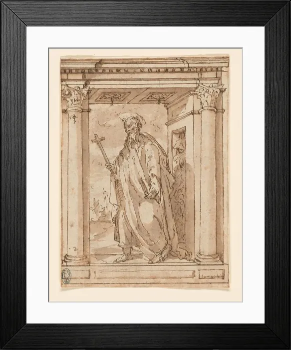 Framed Print : Standing Saint in Portico, n.d. Creator: Unknown Framed Print : Standing Saint in Portico, n.d. Creator: Unknown