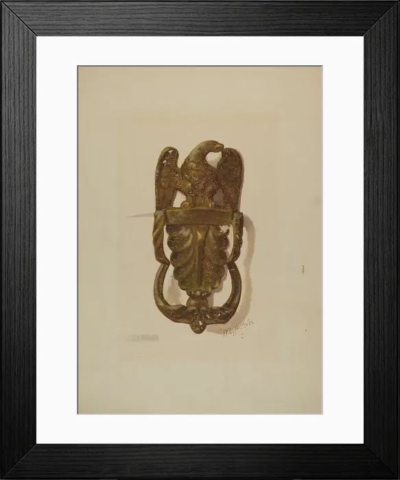 Framed Print : Door Knocker, c. 1936. Creator: William L. Antrim Framed Print : Door Knocker, c. 1936. Creator: William L. Antrim