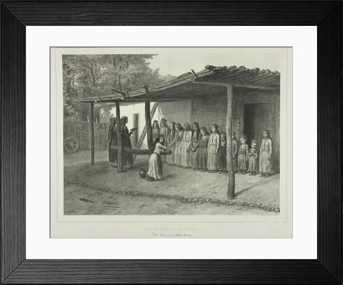 Framed Print : School for Young Tartar Girls, 1841. Creator: Auguste Raffet Framed Print : School for Young Tartar Girls, 1841. Creator: Auguste Raffet