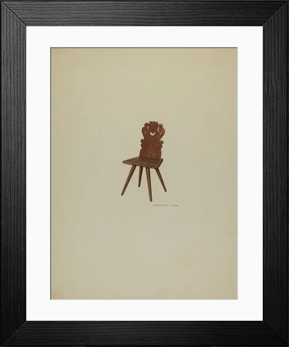 Framed Print : Pa. German Chair, c. 1938. Creator: Charlotte Angus Framed Print : Pa. German Chair, c. 1938. Creator: Charlotte Angus