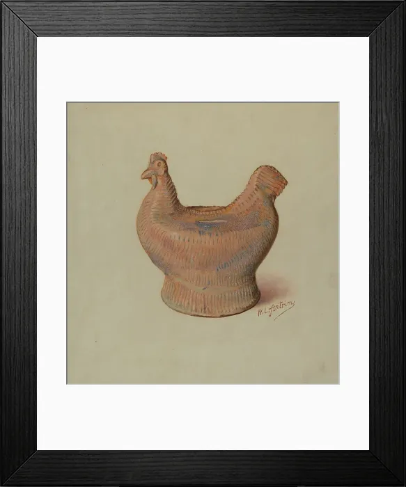 Framed Print : Pa. German Pottery Bank, c. 1937. Creator: William L. Antrim Framed Print : Pa. German Pottery Bank, c. 1937. Creator: William L. Antrim