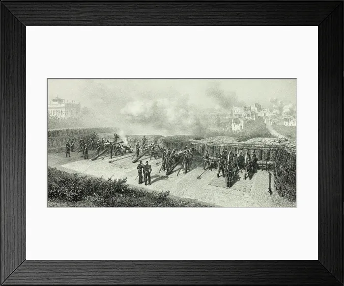 Framed Print : Battery no.10, from Souvenirs d'Italie: Expédition de Rome, 1859. Creator: Auguste Raffet Framed Print : Battery no.10, from Souvenirs d'Italie: Expédition de Rome, 1859. Creator: Auguste Raffet