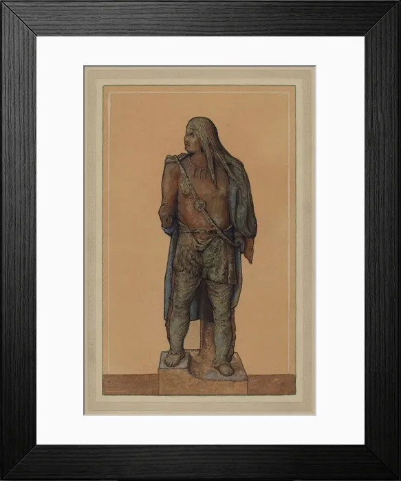 Framed Print : Cigar Store Indian, c. 1936. Creator: Elmer G Anderson Framed Print : Cigar Store Indian, c. 1936. Creator: Elmer G Anderson