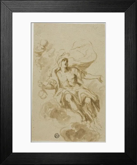 Framed Print : Warrior Seated on Clouds, n.d. Creator: Unknown Framed Print : Warrior Seated on Clouds, n.d. Creator: Unknown