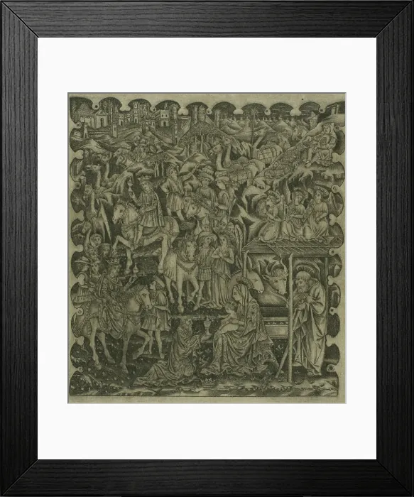Framed Print : Adoration of the Magi, 1450-64, printed in the 18th century. Creator: Unknown Framed Print : Adoration of the Magi, 1450-64, printed in the 18th century. Creator: Unknown